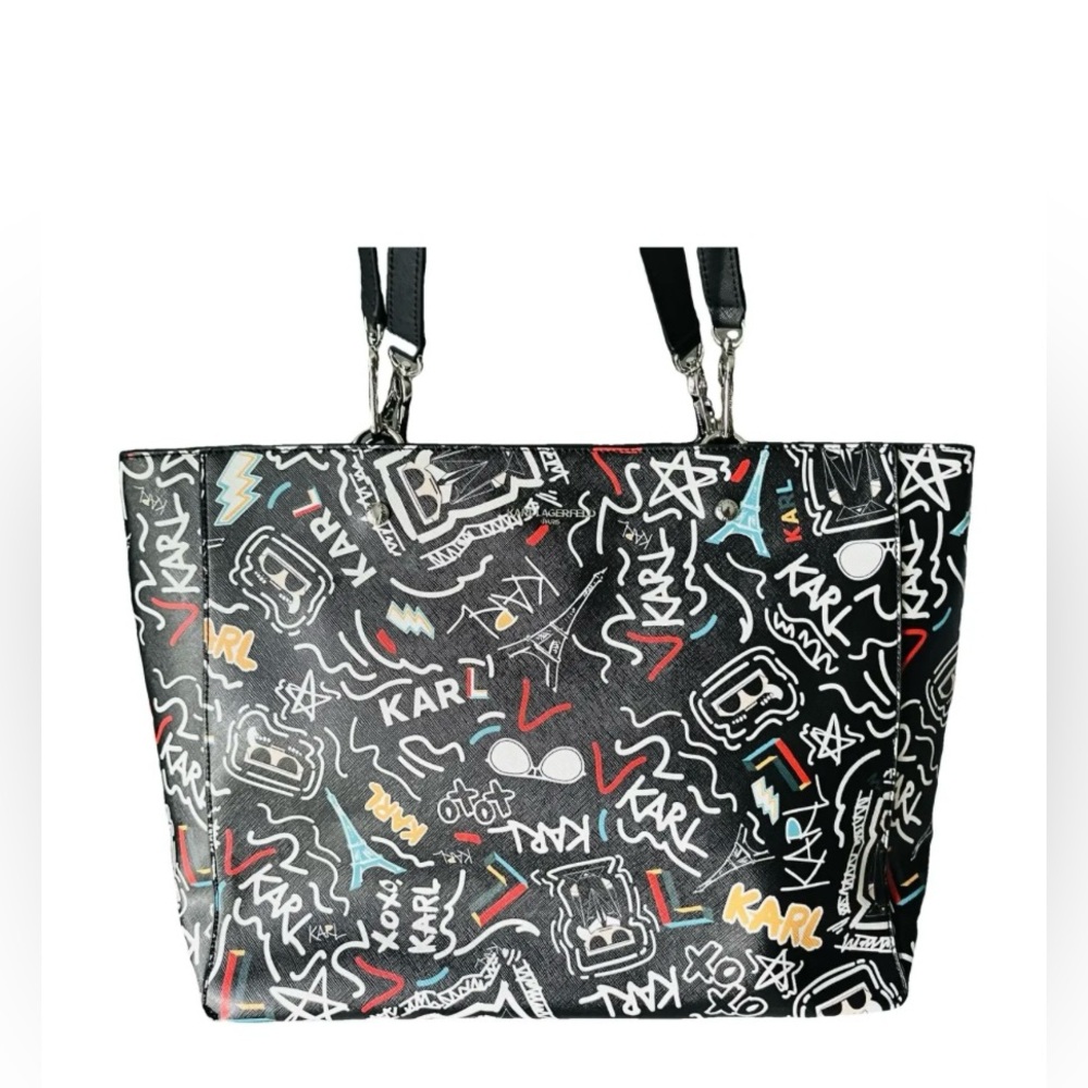 Karl Lagerfeld Black Graphic Tote Bag  NWT - Picture 9 of 9